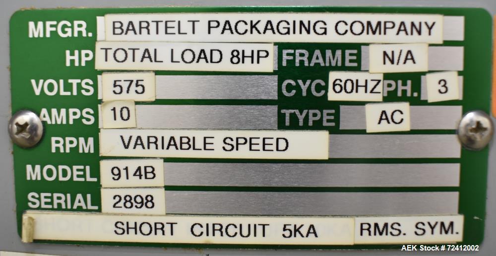 Bartelt IM 914 Horizontal Form, Fill and Seal Machine